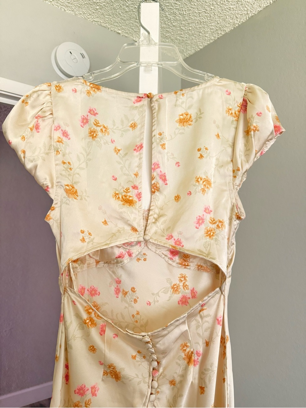 Free People Butterfly Babe Cutout Cream Maxi Dress - Picture 6 of 8